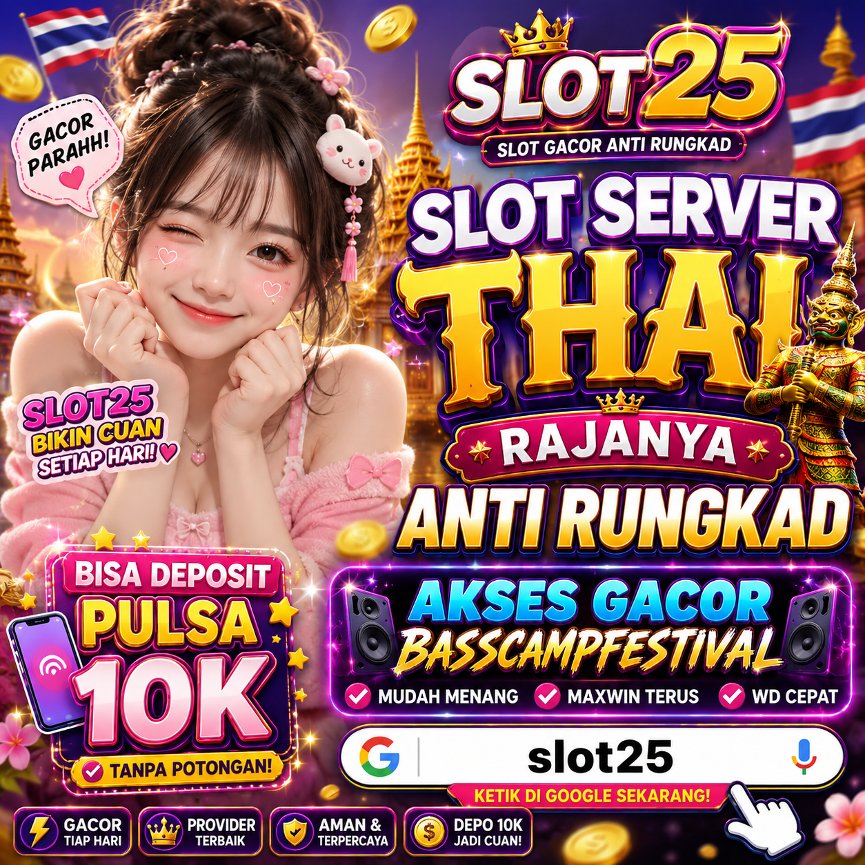 Slot25 Slot Server THAI Rajanya Anti Rungkad Bisa Deposit Pulsa 10k, Akses Gacor Bailes Y Tickets